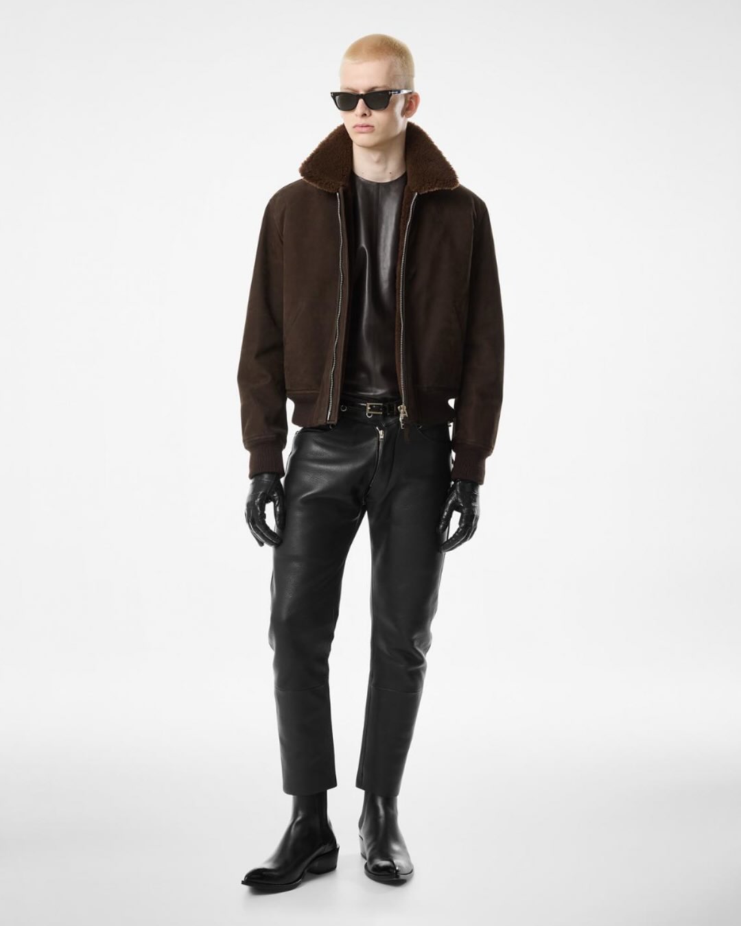 NUBUCK SHEARLING FLIGHT BOMBER $14,950