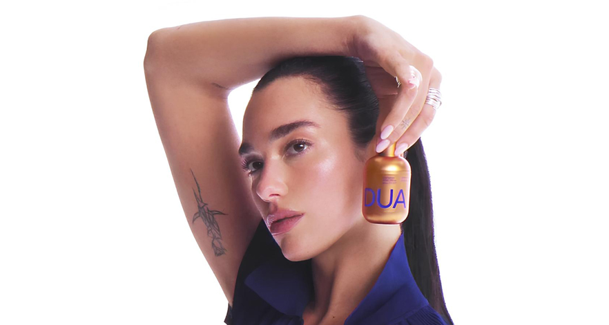 DUA LIPA تطلق علامتها الجديدة للعناية بالبشرة DUA